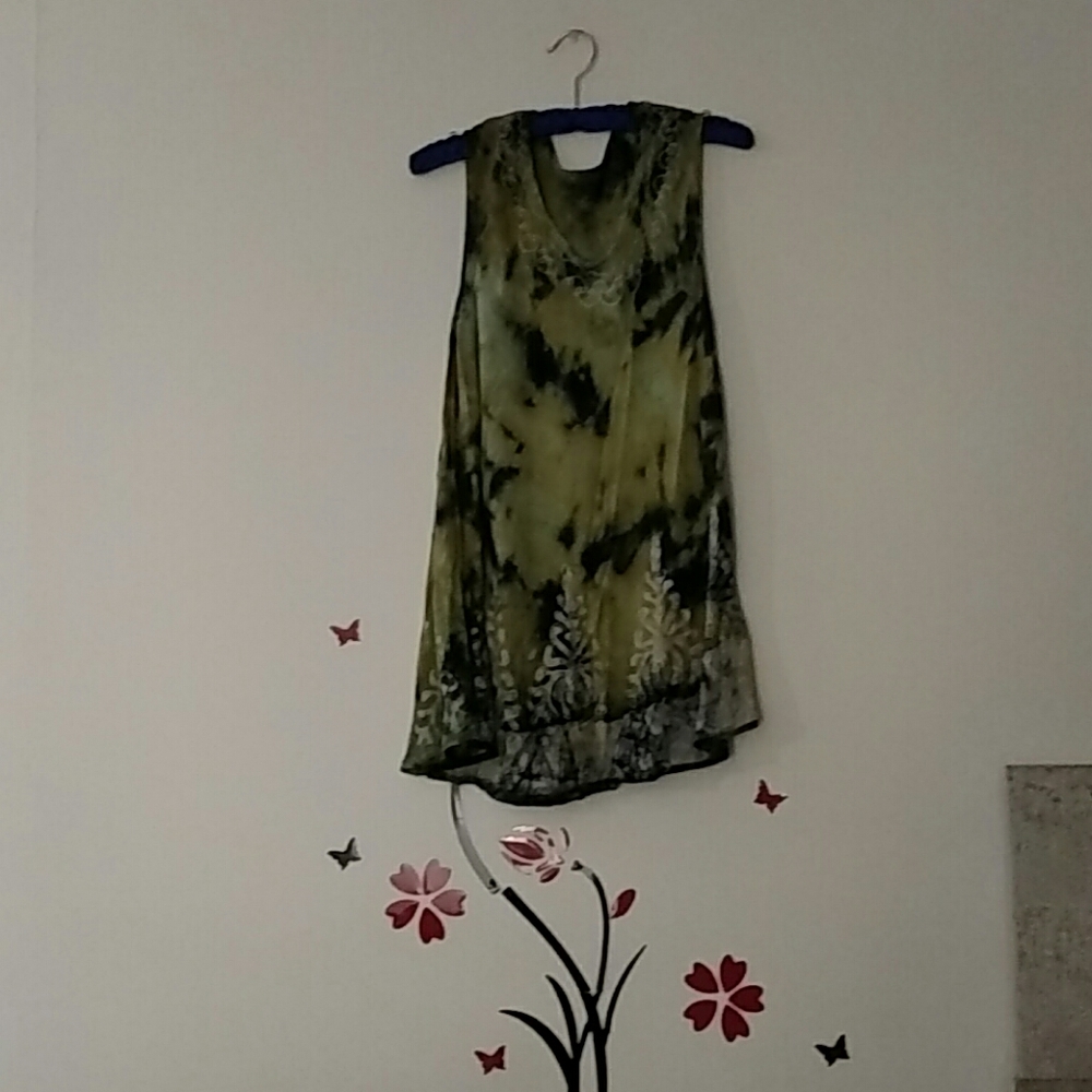 Tye Dye Flare Waist Tank Top